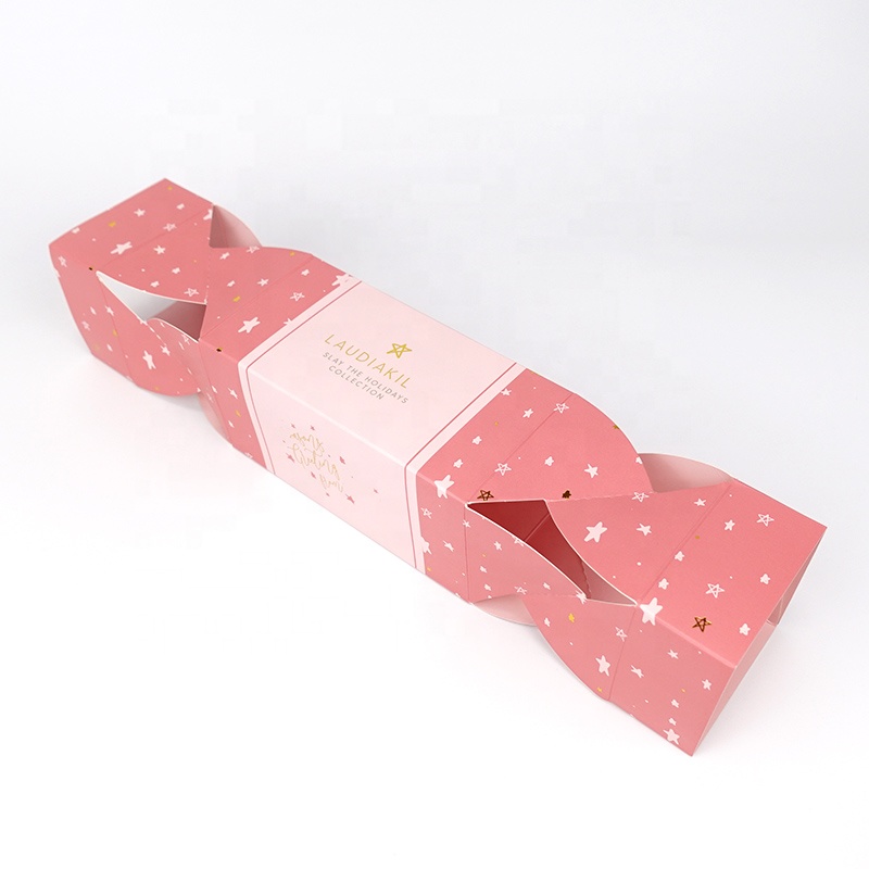 Custom Design High Quality Christmas Cracker Paper Folding Gift Box for Cosmetic False Eyelash Packaging