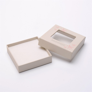 Lid And Base Gift Packaging Brown Paper Box with Clear Window