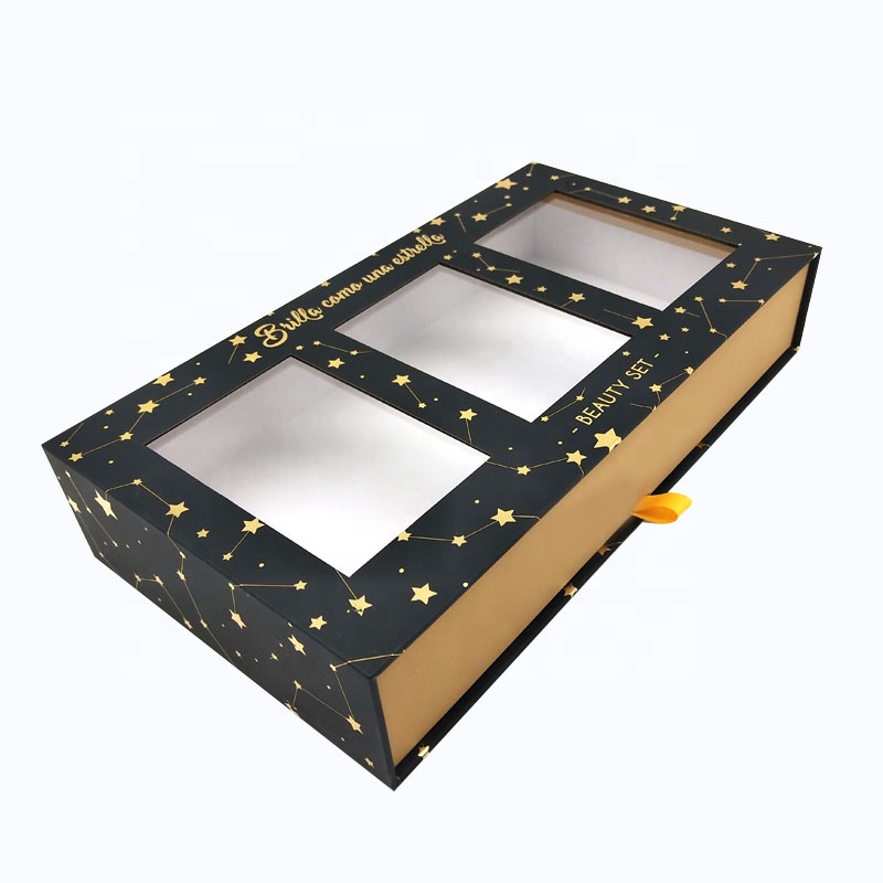 Custom Luxury Rigid Cosmetic Beauty Set Cardboard Drawer Box