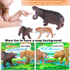 Animal Figurines Toys with Activity Play Mat Realistic Plastic Jungle Wild Zoo Animals Figures Playset with Elephant Giraffe Lion