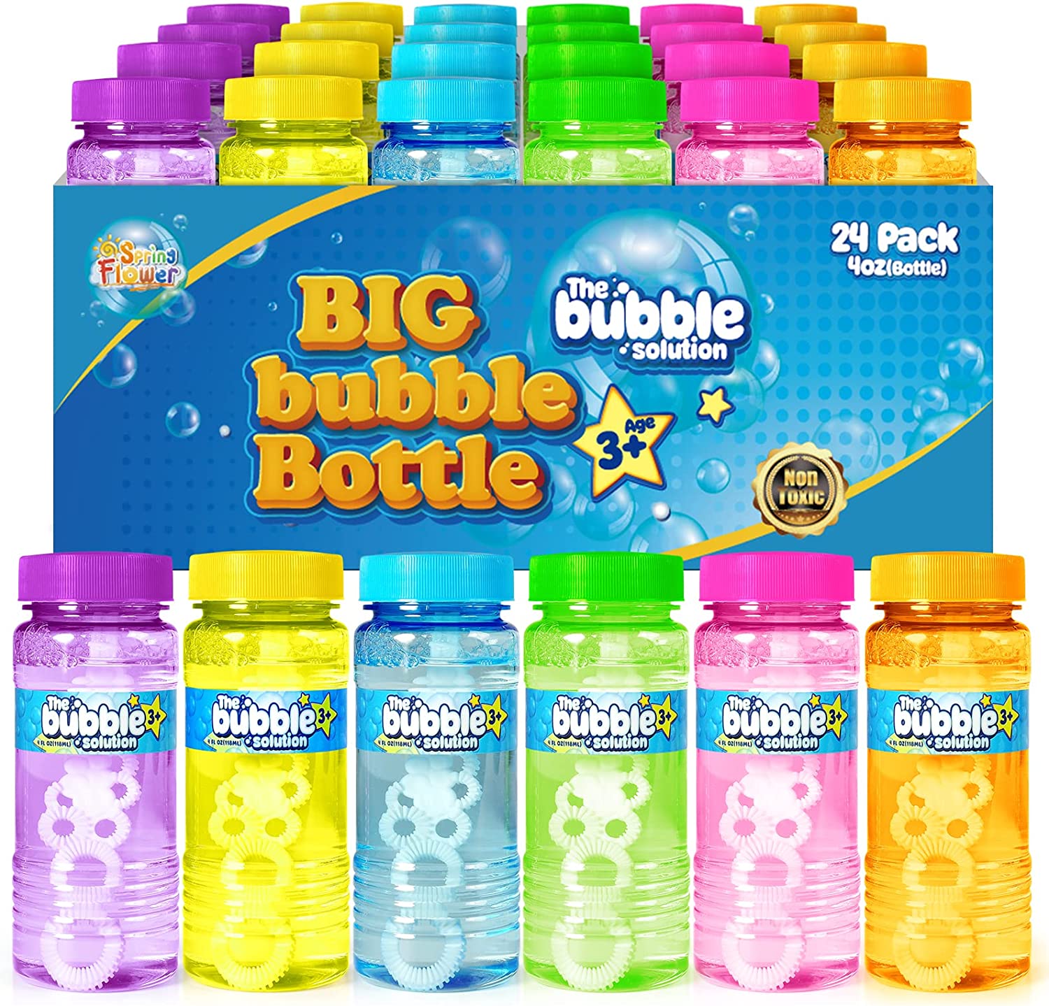 24 Pcs Bubble Bottles with Wand Bubbles Party Favors for Kids