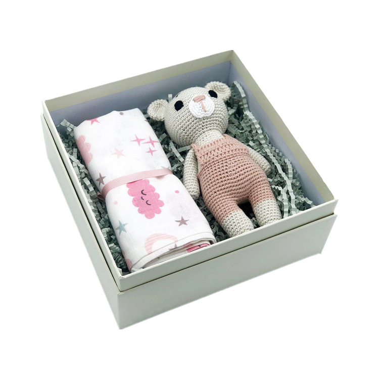 Custom Low Price Paper Baby Milestone Gift Set Keepsake Storage Box Memory For Baby