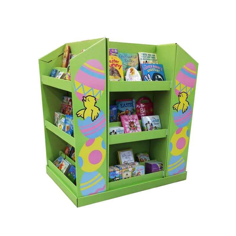 OEM Custom Recyclable Corrugated Carton Floor Paper Promotion Large Half Full Pallet Cardboard Display Stand Toys Books