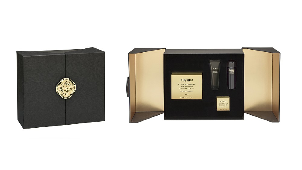 Luxury Black Double Door Open Skincare Cosmetic Gift Packaging