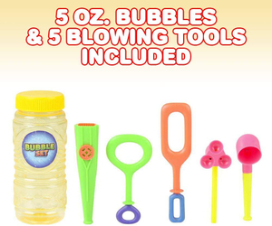 6-Piece Bubble Toys Set for Kids Bubble Blowing Play Set 