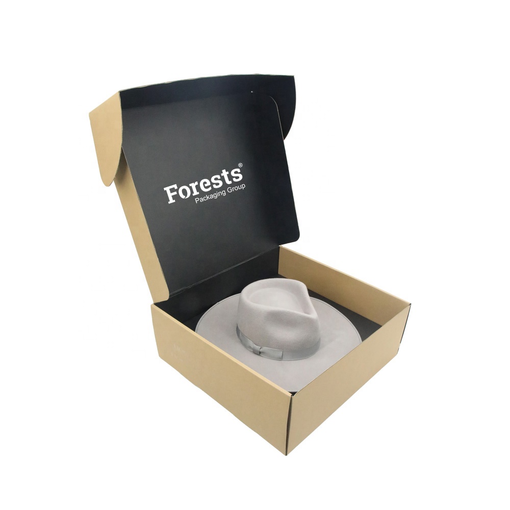 12''x12''x 9'' Custom Kraft Corrugated Paper Hat Box
