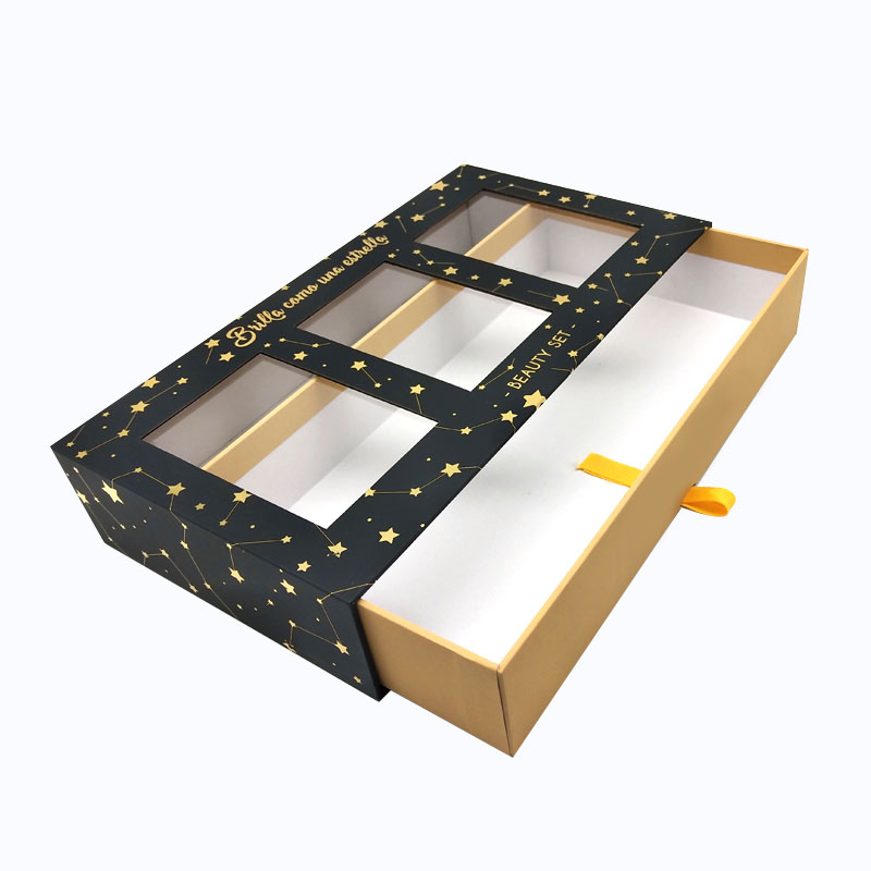 Custom Luxury Rigid Cosmetic Beauty Set Cardboard Drawer Box